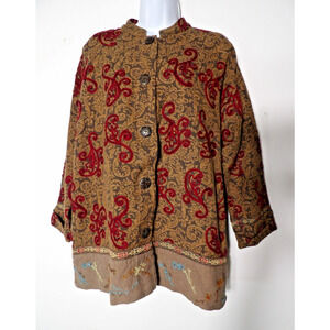 Cedar Canyon Clothing Company Jacket Shacket Medium Brown Maroon Button Vtg